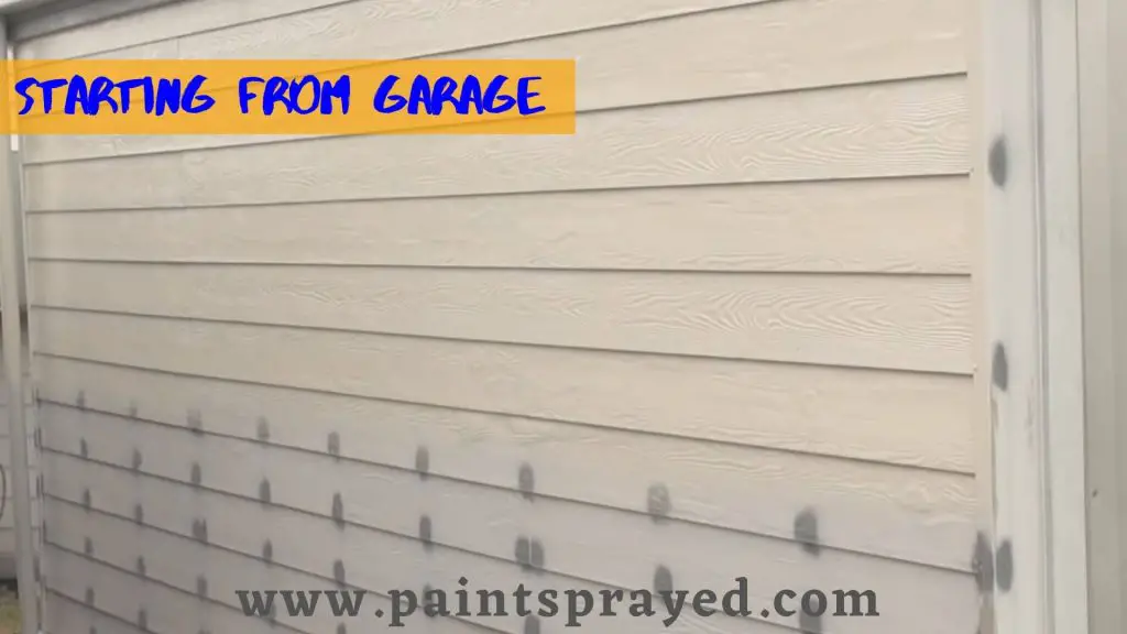 Painting garage of house
