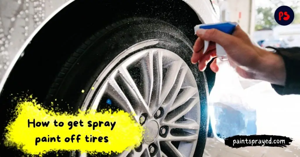 Method to remove spray paint from tire