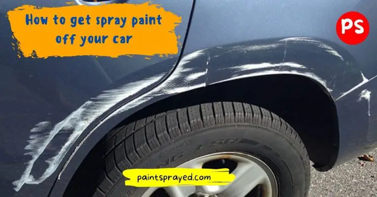 how to get black spray paint off white car