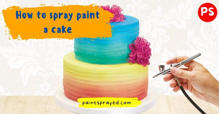 spray painting cake surface