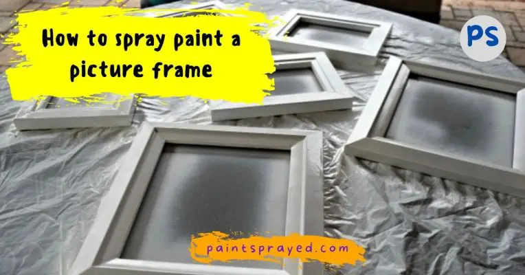 spray painting picture frames
