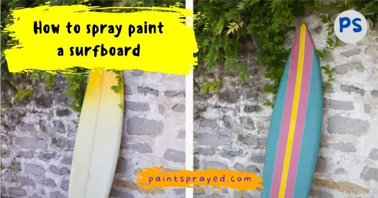 spray painting surfboard
