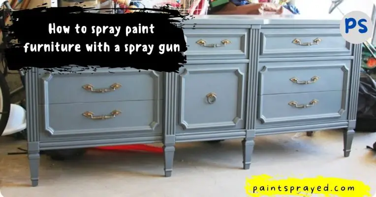 spray paint furniture with spray gun