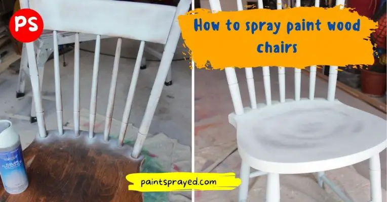 spray painting wooden chair