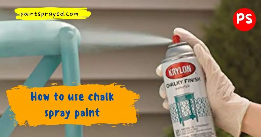 spray painting chalk paint on furniture