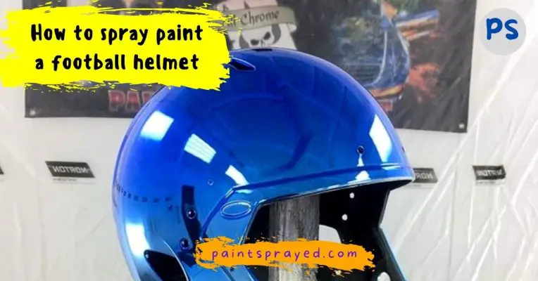 spray painting football helmet