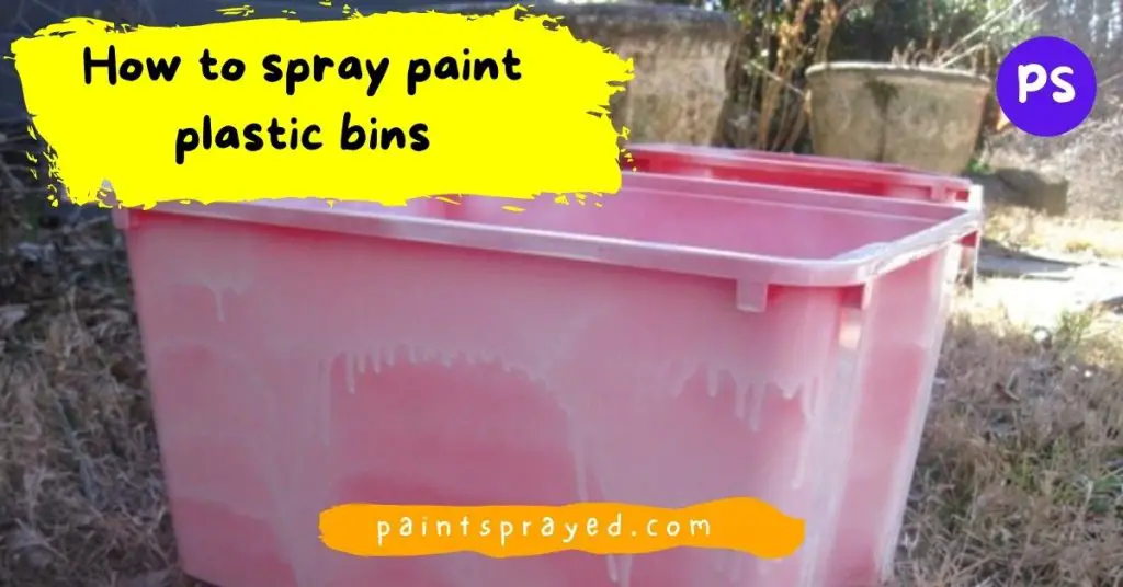 spray painting plastic bins