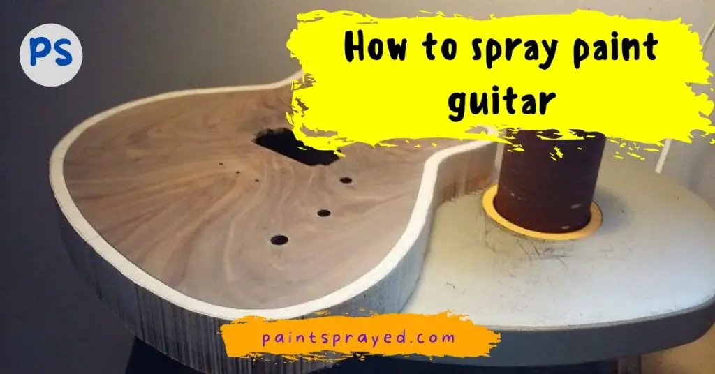 spray painting guitar surface