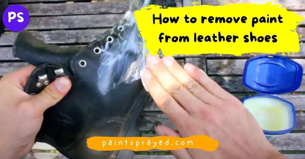 remove paint from leather shoes