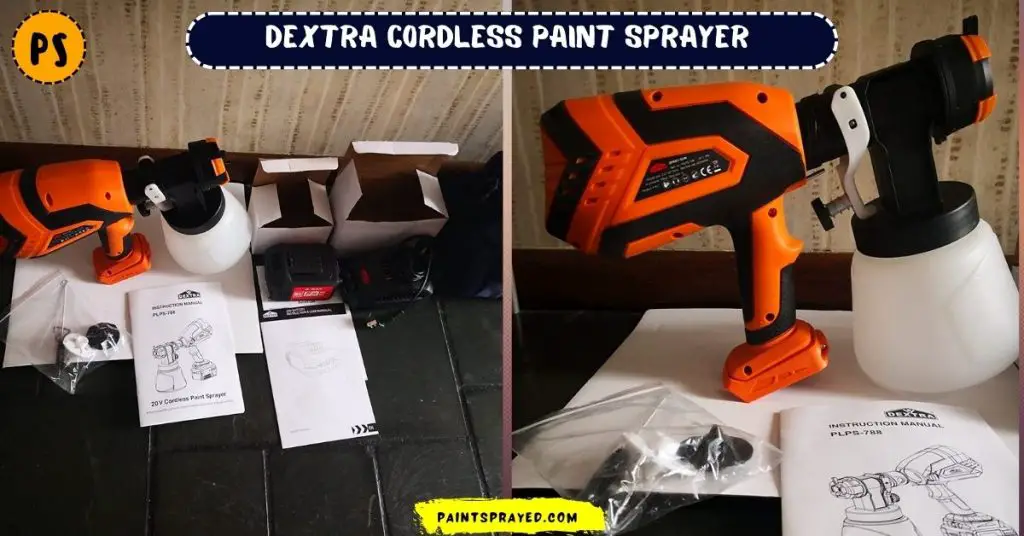 DEXTRA cordless paint sprayer with all equipments