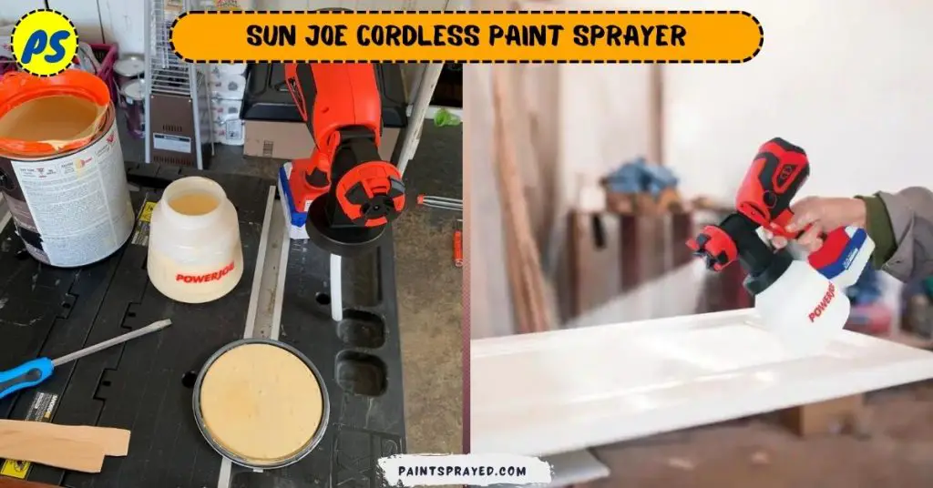 preparing and painting with Sun Joe cordless sprayer