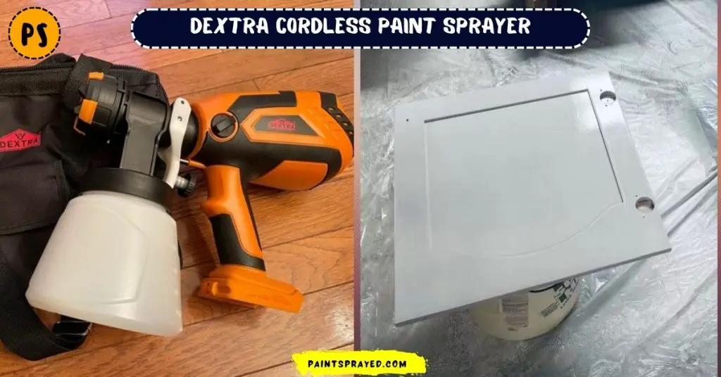 painting cabinet with DEXTRA cordless paint sprayer