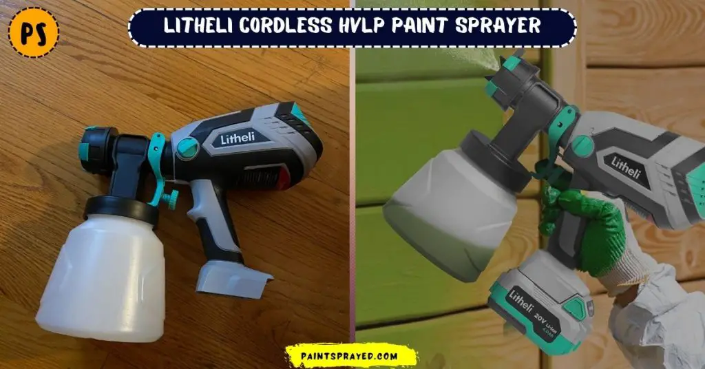 painting wood with Litheli cordless paint sprayer