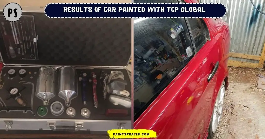 painted car with TCP global paint sprayer