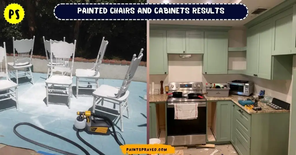 chairs and cabinets painted with  Wagner 0518080