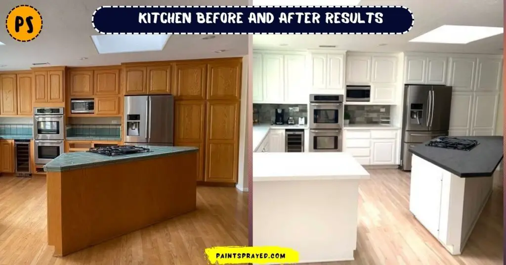 before and after results of painted kitchen