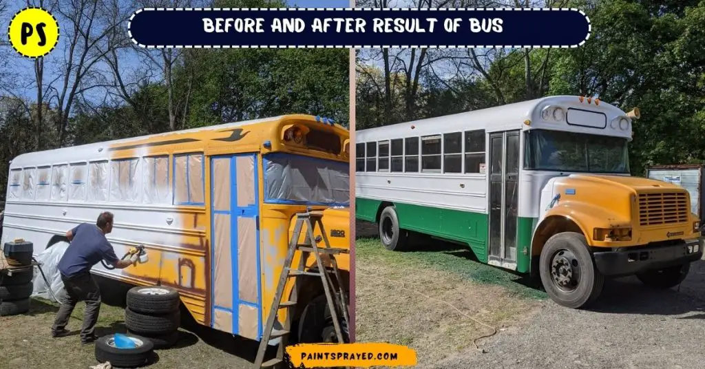 before and after results of school bus painting