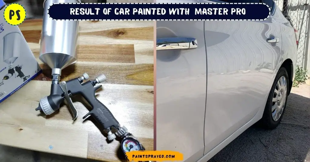 result of car side painted with Master pro spray gun