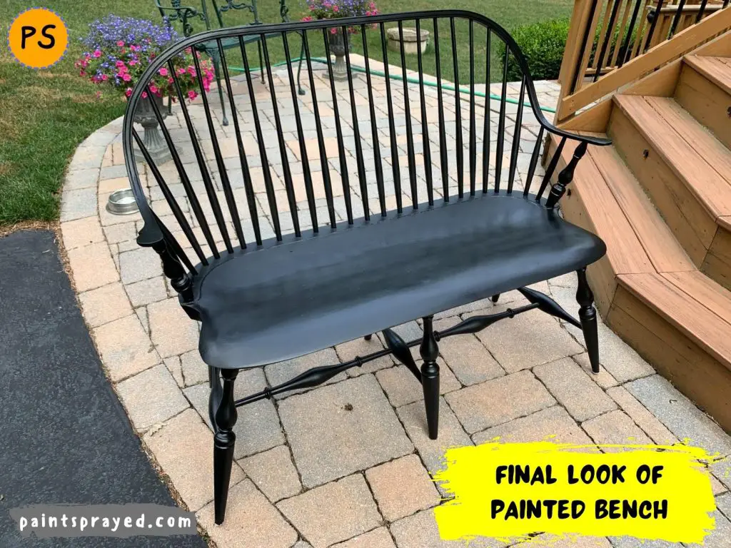 final result of painted bench with graco 17M363